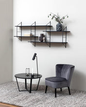 Load image into Gallery viewer, Amble Coffee Table In Black Melamine Marble Finish And Metal Base 77cm