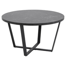 Load image into Gallery viewer, Amble Coffee Table In Black Melamine Marble Finish And Metal Base 77cm