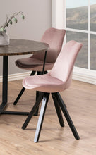 Load image into Gallery viewer, Amble Stylish Round Dining Table In Brown 110cm Melamine Marble Print Top And Powder Coated Black Metal Solid Base