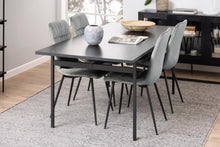 Load image into Gallery viewer, Angus Black Ash Melamine Dining Table With Powder Coated Solid Metal Base 200cm Seats 8