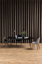 Load image into Gallery viewer, Angus Black Ash Melamine Dining Table With Powder Coated Solid Metal Base 200cm Seats 8