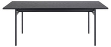 Load image into Gallery viewer, Angus Black Ash Melamine Dining Table With Powder Coated Solid Metal Base 200cm Seats 8