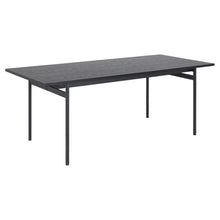 Load image into Gallery viewer, Angus Black Ash Melamine Dining Table With Powder Coated Solid Metal Base 200cm Seats 8