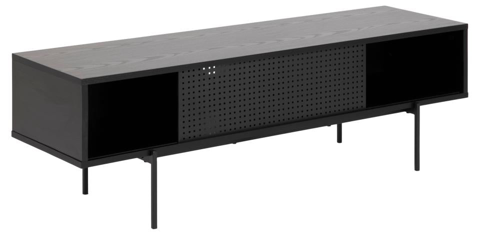 Angus TV Cabinet Unit With Sliding Door In Black 140x40x45cm
