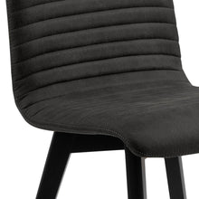 Load image into Gallery viewer, Arosa Designer Dining Chair In Stitched Fabric With Black Painted Oak Wood Legs, Set Of 2 Chairs