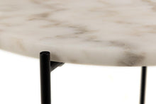 Load image into Gallery viewer, Avila Amour Round Side Table In White Marble With A Metal Base 42cm
