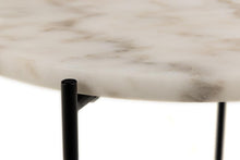 Load image into Gallery viewer, Avila Amour Round Side Table In White Marble With A Metal Base 42cm