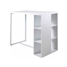 Load image into Gallery viewer, Avocet White High Gloss Bar Table With Shelves Storage, Home Bar Breakfast Table 120x105x60 cm