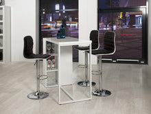 Load image into Gallery viewer, Avocet White High Gloss Bar Table With Shelves Storage, Home Bar Breakfast Table 120x105x60 cm