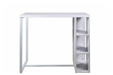 Load image into Gallery viewer, Avocet White High Gloss Bar Table With Shelves Storage, Home Bar Breakfast Table 120x105x60 cm