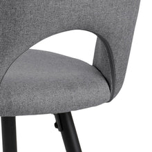 Load image into Gallery viewer, Ayla Designer Bar Stool In Light Grey Fabric And Metal Legs x 2 Barstools