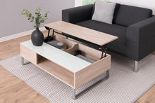 Load image into Gallery viewer, Azalea Storage Coffee Table With Lift Function In Stylish Sonoma Oak And White Glass