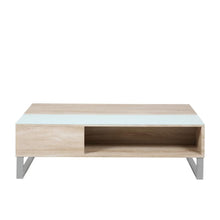Load image into Gallery viewer, Azalea Storage Coffee Table With Lift Function In Stylish Sonoma Oak And White Glass