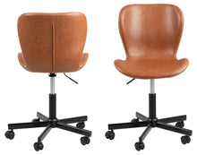 Load image into Gallery viewer, High Quality Batilda Office Desk Chair With Castors, Stitched Leather Look And Gas Lift, Retro Brandy Design