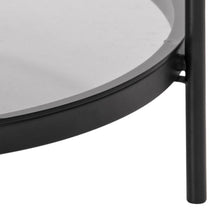 Load image into Gallery viewer, Bayonne Large Round Coffee Table With Glass Shelf Solid Metal Base 79cm