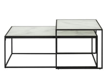 Load image into Gallery viewer, Bolton Coffee Table Set Elegant White Marble Glass 100 x 55 x 43 cm