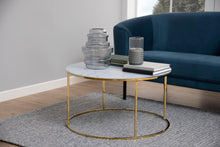 Load image into Gallery viewer, Bolton Coffee Table With Round White Marble Glass 80cm