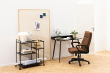 Load image into Gallery viewer, Brad Brown Fabric Home Office Desk Chair With Brake Castors, Gas lift, Swivel And Tilt