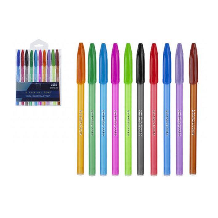 Gel Pen 10 Pack Rainbow Colours Artistic Stationery Supplies