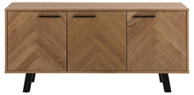 Load image into Gallery viewer, Beautiful Brighton Oak Buffet Sideboard Cabinet In Modern Herringbone Design 150x40x71cm