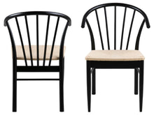 Load image into Gallery viewer, Cassandra Black Solid Oak Quality Paper Plaited Dining Chair, Set Of 2 Chairs