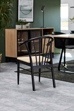 Load image into Gallery viewer, Cassandra Black Solid Oak Quality Paper Plaited Dining Chair, Set Of 2 Chairs