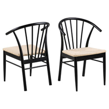 Load image into Gallery viewer, Cassandra Black Solid Oak Quality Paper Plaited Dining Chair, Set Of 2 Chairs