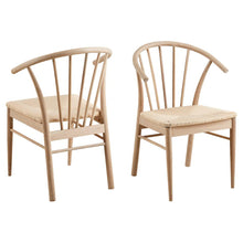 Load image into Gallery viewer, Cassandra White Solid Oak Quality Paper Plaited Dining Chair, Set Of 2 Chairs
