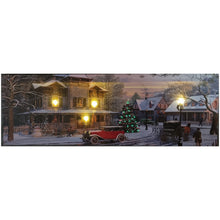 Load image into Gallery viewer, Christmas Canvas LED Light Up Colour Changing Wall Art Picture With Switch, Battery Operated 60x20cm