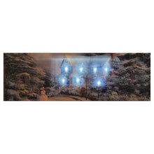 Load image into Gallery viewer, Christmas Canvas LED Light Up House Wall Art Picture With Switch, Battery Operated 60x20cm