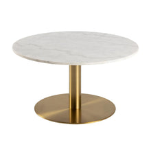 Load image into Gallery viewer, Corby Marble Coffee Table With Gold Brass Metal Base 80cm