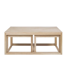 Load image into Gallery viewer, Cornus White Oak Coffee Table Set Versatile 120 x 60 cm With 2 Extra Discreet Tables