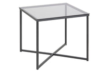 Load image into Gallery viewer, Cross Glass Designer Lamp Or Side Table In Clear, Smoked or Black, Round or Square Shape