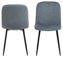 Load image into Gallery viewer, Delmy Dining Chairs In Comfort Fabric Grey, Set Of 4, Next Day Delivery