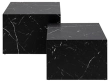 Load image into Gallery viewer, Dice Dadi Designer Coffee Table Set In Black Marble Large Square Display Units