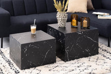 Load image into Gallery viewer, Dice Dadi Designer Coffee Table Set In Black Marble Large Square Display Units