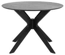 Load image into Gallery viewer, Duncan Desiderio Black Oak Dining Table With Round Top And Cross Legs, 4 Seats