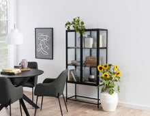 Load image into Gallery viewer, Duncan Desiderio Black Oak Dining Table With Round Top And Cross Legs, 4 Seats