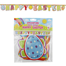 Load image into Gallery viewer, Happy Easter Cardboard Hanging Banner with Eggs and Sun Large Size 180cm 6ft