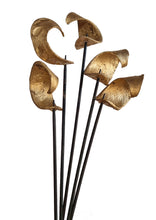 Load image into Gallery viewer, Elephant Ears Exotic Wooden Flower Bunch In Gold Black 5 Stems 47cm