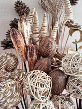 Load image into Gallery viewer, Brunch Ball Exotic Wooden Flower Bunch In Natural Brown 6 Stems 43cm