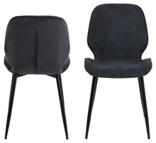Load image into Gallery viewer, Femke Grey Elegant Anthracite Fabric Designer Dining Chair, Set Of 4 Chairs