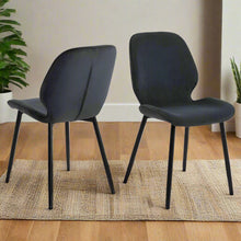 Load image into Gallery viewer, Femke Grey Elegant Anthracite Fabric Designer Dining Chair, Set Of 4 Chairs