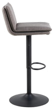 Load image into Gallery viewer, Fabulous Flynn Designer Bar Stool In Light Grey Fabric And Metal Legs x 2 Barstools