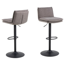 Load image into Gallery viewer, Fabulous Flynn Designer Bar Stool In Light Grey Fabric And Metal Legs x 2 Barstools