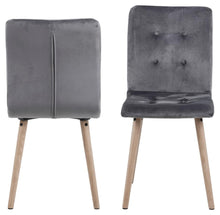 Load image into Gallery viewer, Frida Fabric Modern Designer Dining Chairs With Oiled Oak Legs Set Of 2