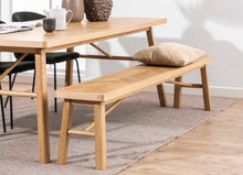 Load image into Gallery viewer, Gorgeous Long 2 Metre Galway Bench, Solid Lacquered Oak & Veneer Large Bench 200x36x45 cm