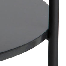 Load image into Gallery viewer, Goldington Coffee Table Round With Brown Marble Top, Black Shelf And Metal Base 80cm