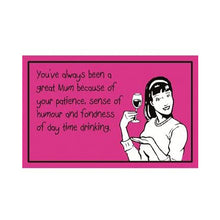 Load image into Gallery viewer, Pink Gift Wooden Message Plaque Sign For A Great Mum Who Loves A Drink 25x16cm