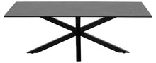 Load image into Gallery viewer, Heaven Rectangular Coffee Table Solid Metal Cross Legs, Black Ceramic Top 130x70cm